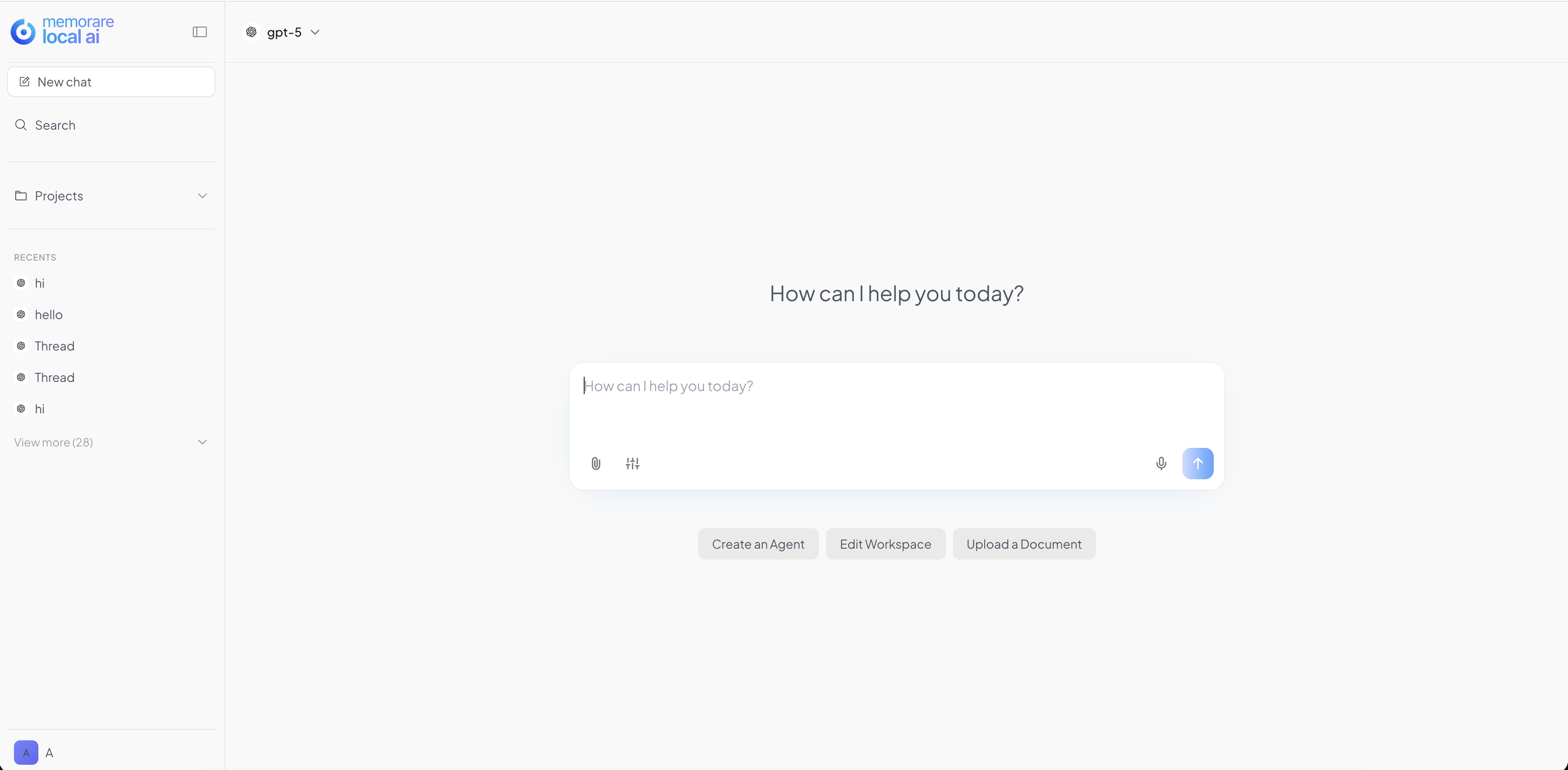 memorare Local AI in action