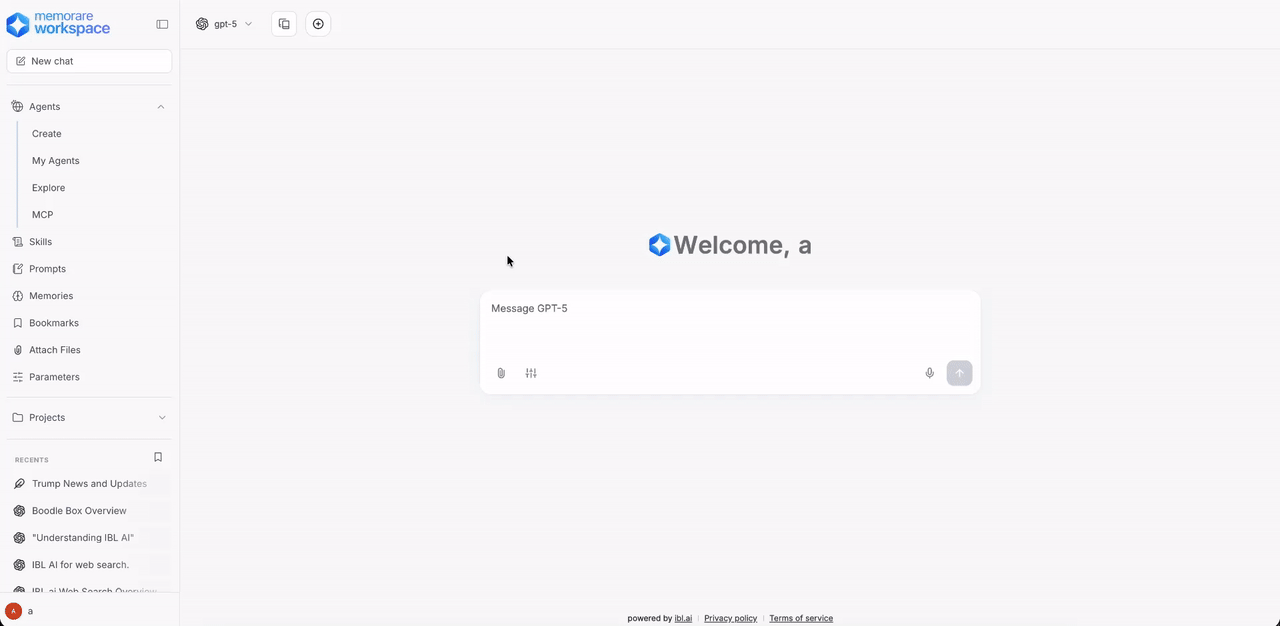 memorare Workspace in action